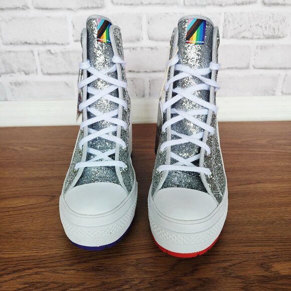 Rare CONVERSE CHUCK 70 DE LUXE 8.5 Men Shoes Heel Boots Platform Glitter A06028C - Picture 4 of 13